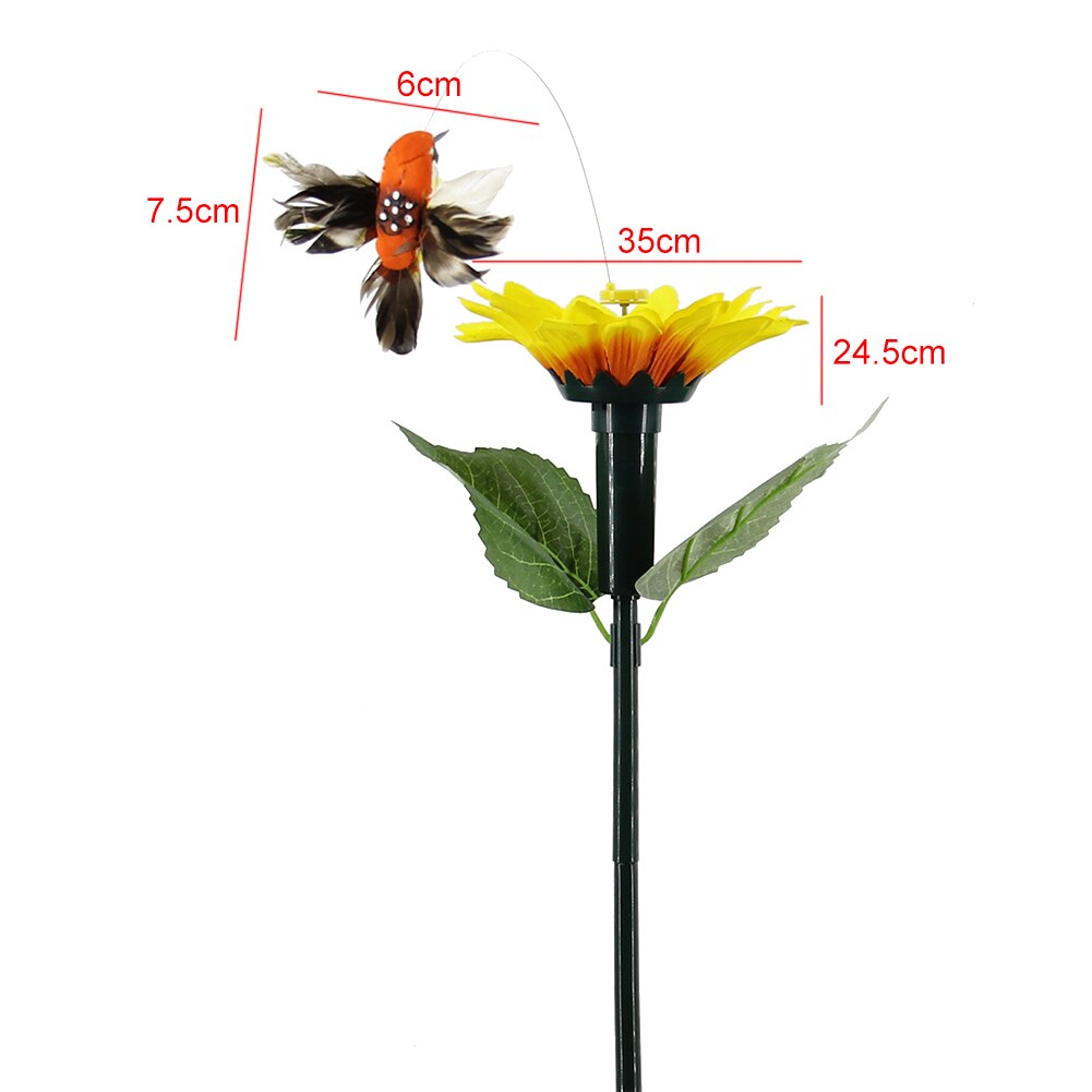 Sonne Blume Solar- Energie Elektrische Kolibri Simulation Dekoration Tanzen Fliegen Hof Flattern Vibration Handwerk Ich bin Freien Garten