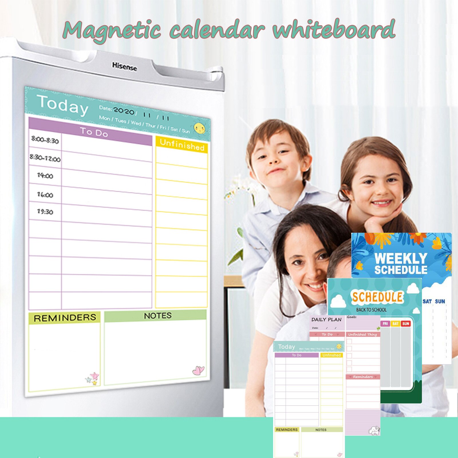 45#Magnetic Weekly & Monthly Planner Whiteboard Fridge Magnet Flexible Daily Message Drawing Refrigerator Bulletin White Board