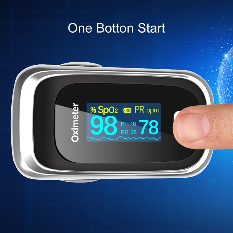 Professionele Pulsoximeter SPO2 Pr Pi Rr Hartslagmeter Oled Vinger Oximeter Draagbare Bloedzuurstofverzadiging Pulse Meter saturatiemeter vinger zuurstofmeter hartslagmeter pulsoxymeter