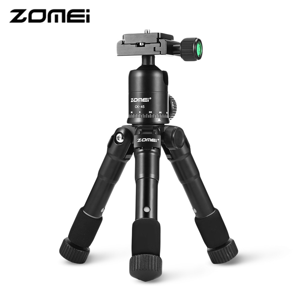 Zomei CK-45 Tragbare Mini Tabletop Stativ mit 5 Abschnitte Quick Release Platte für SLR DSLR Kamera Smartphones