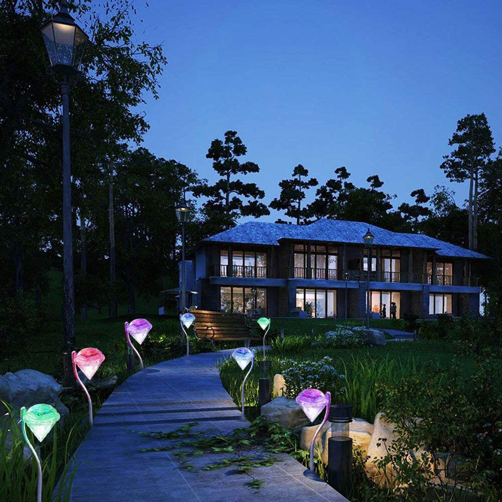 Solar led gazonlamp met rechte paal, waterdichte buitenlamp voor tuin, park, villa, pad, landschapsdecoratie, verlichting