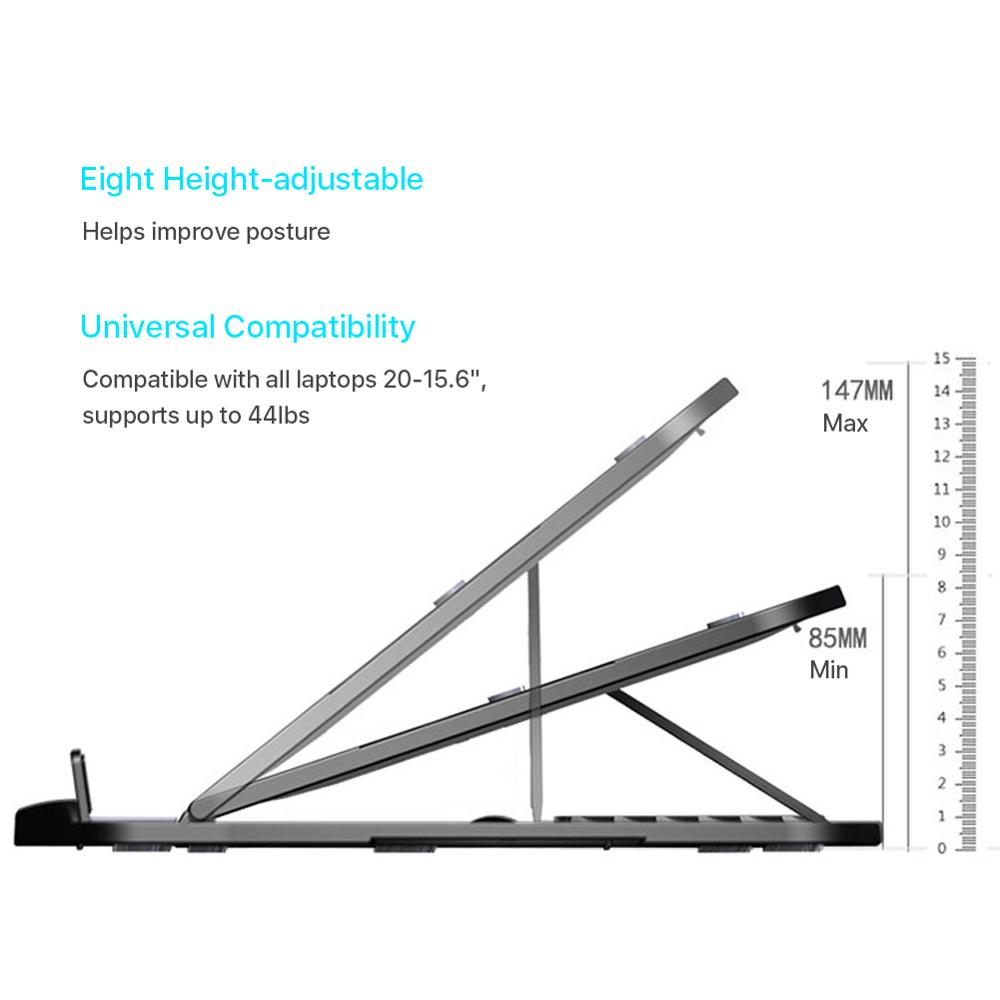 Portable 13-17 inch Laptop Stand Adjustable for MacBook Air Notebook Foldable Cooling Pad Desktop Holder Bracket for Home Office