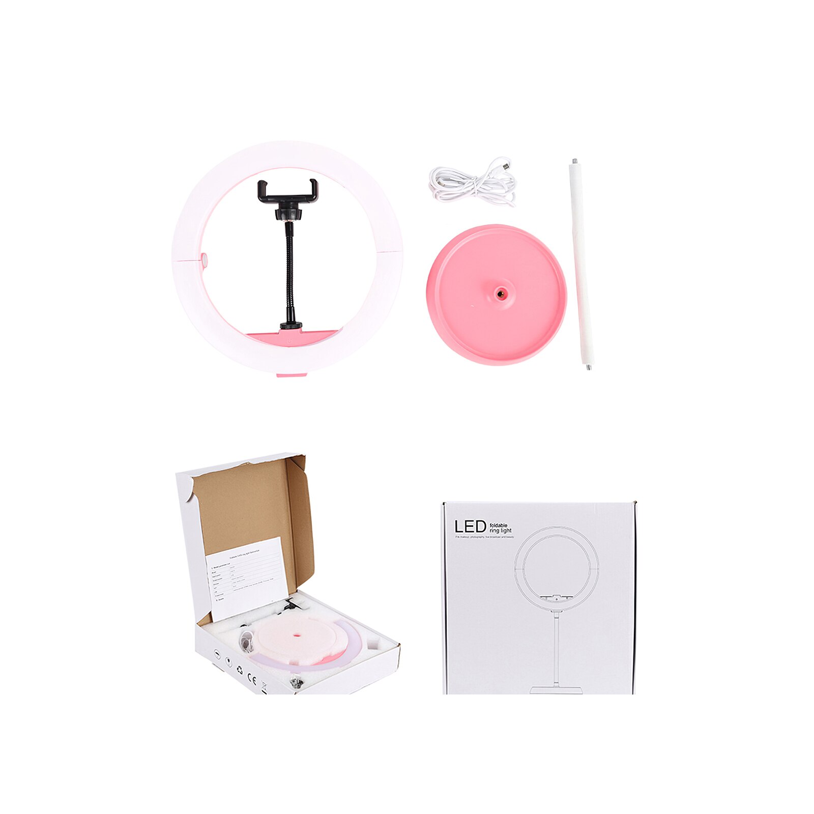 Anello luminoso a LED da 10 pollici con 3 modalità di illuminazione Make-Up Light con supporto per telefono utilizzato per il trucco videochiamata Web Camera Fill Light