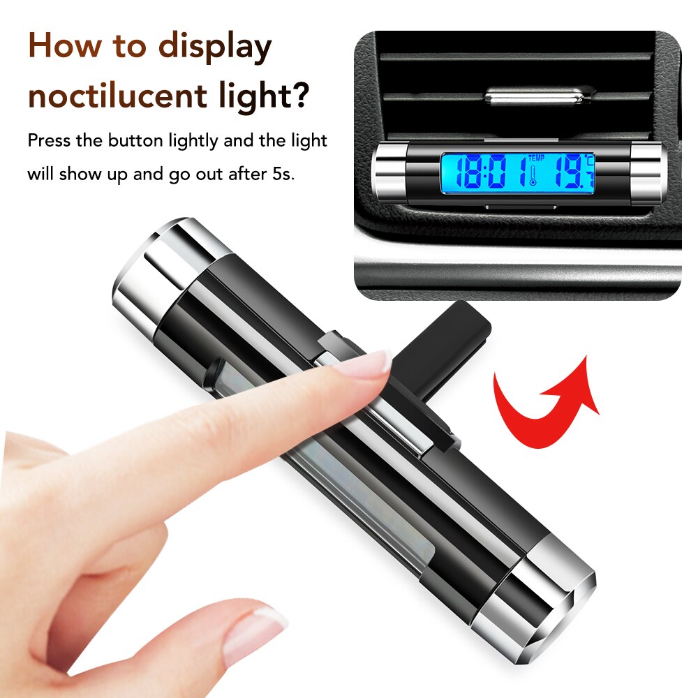 Electronic Car Clock Thermometer Portable 2 In 1 for Suzuki Vitara jimny SX4 S-CROSS Ignis Alto Samurai Baleno Grand