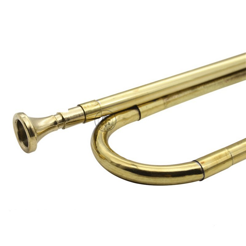 Trompeta de latón amarilla hecha a mano para niños y adultos, instrumento Musical para actuaciones creativas, escenario, novedad, 45CM