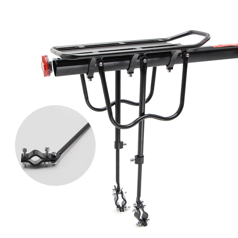 Cykelbagageholder lastbagageholder hylde cykelsadelpind taskeholder til 20-29 tommer cykler tilbehør med værktøj: 50kg skruemontering