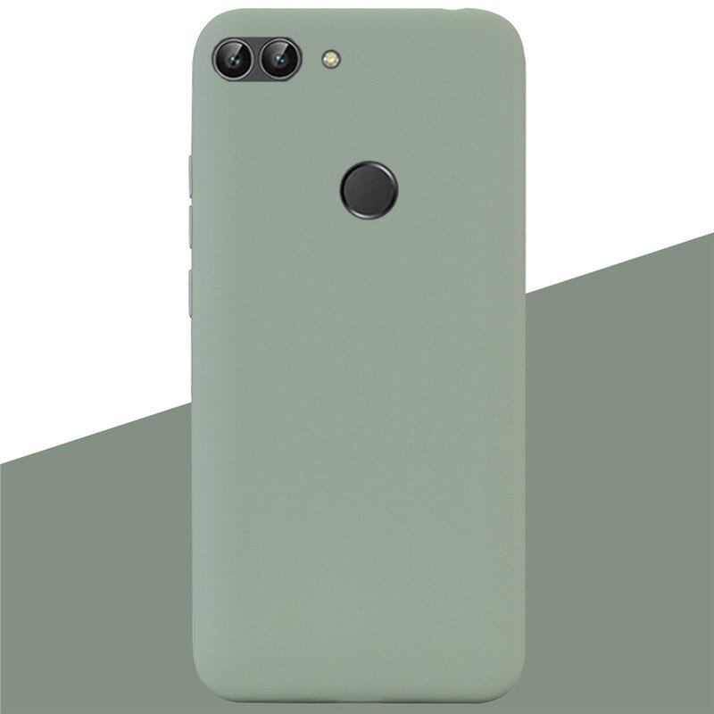 For Huawei P Smart Case TPU Soft Silicone Candy color Back Cover Phone Case For Huawei P Smart FIG-LX1 PSmart Case Fundas: 8 Bean Green