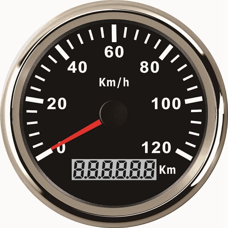 85mm Universal Auto GPS Speedometer 120KM/H Speed for Car Truck 9-32V Waterproof Gauge With Red Backlight Shows ODO: BS