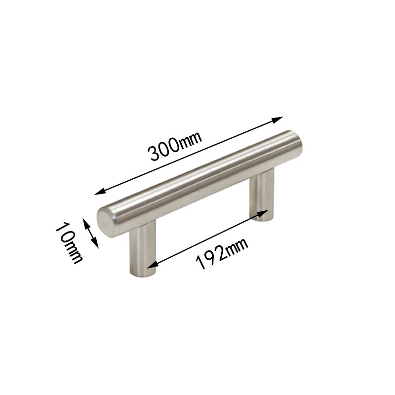 Diameter 10mm Stainless Steel Kitchen Door Cabinet T Bar Handle Pull Knob Door Pull Handle Stainless Door Handle With Screws: 192mm