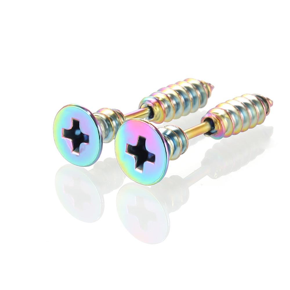 piercing oreja pendientes de acero inoxidable pendientes hombre: F