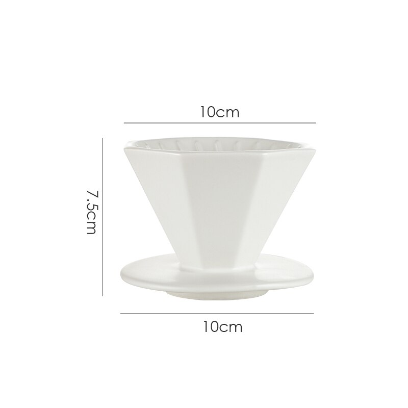 Simple Coffee Filter Set V60 Ceramics Coffee Dripper 1-2 Cups Coffee Sharing Pot Brew Coffee Filter Funnel Reusable Coffee Jug: V01 WH