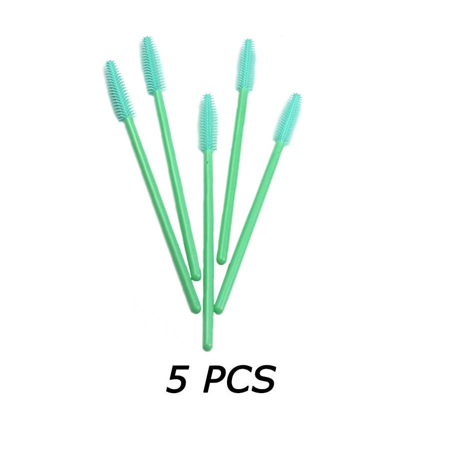 25 Pcs Silikon Pinsel Einweg Wimpern Werkzeug Kamm Mascara Zauberstäbe Make-Up Pinsel Individuelle Applikator Kit für Auge Applikator: 5 pcs mint green