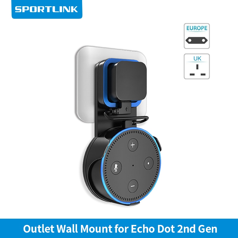 Support mural sportlink pour alexa echo dot 2nde génération et autres assistants vocaux ronds