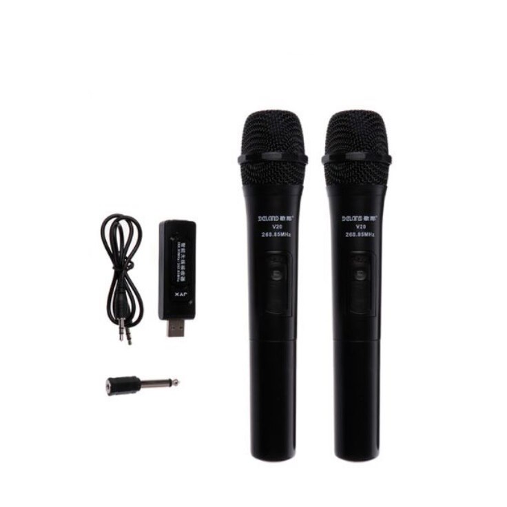 Beesclover uhf usb 3.5mm 6.35mm trådløs mikrofon megafon håndholdt mikrofon med modtager til karaoke tale højttaler  r57: 2 stk