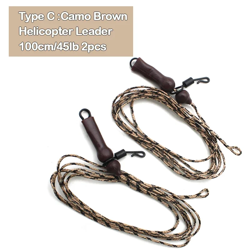 2PCS Ready Tied Leader Carp Fishing Line Leadcore Lead Clip Multi Clip Quick Change Swivel for helicopeter Rig Accessories: Light Grey