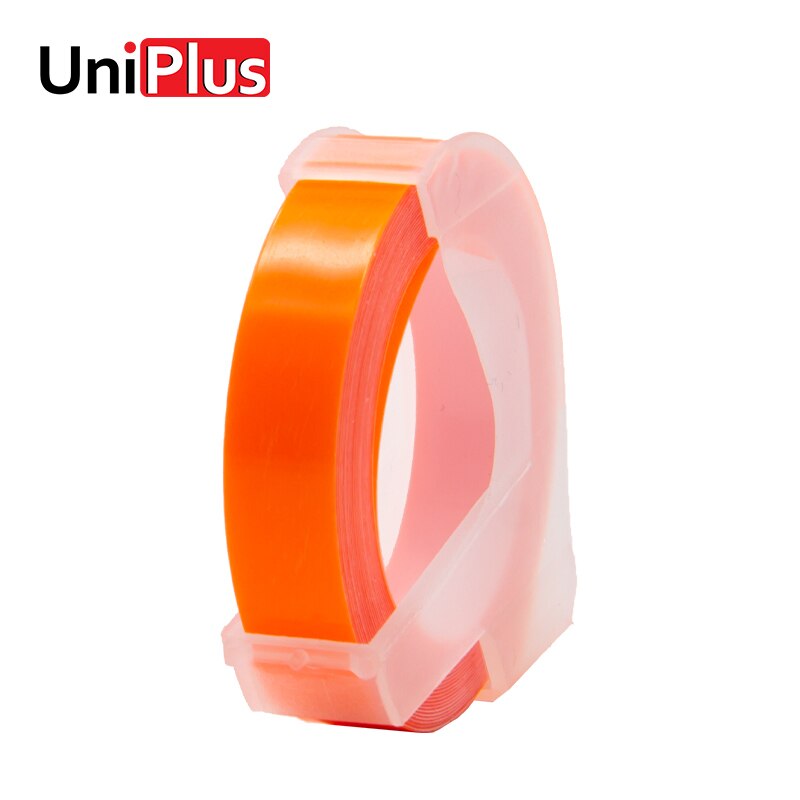 Uniplus dymo 3d etikettebånd fluorescerende orange skinnende farvebånd til 814580 20008cp 1741205 gør-det-selv etiket printer skrivemaskine