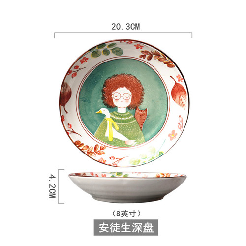 Dinner Plates Full Set Ceramic Dinnerware Nordic Art Dinner Plates Christmas Conjunto De Pratos Tableware AB50PZ: style2