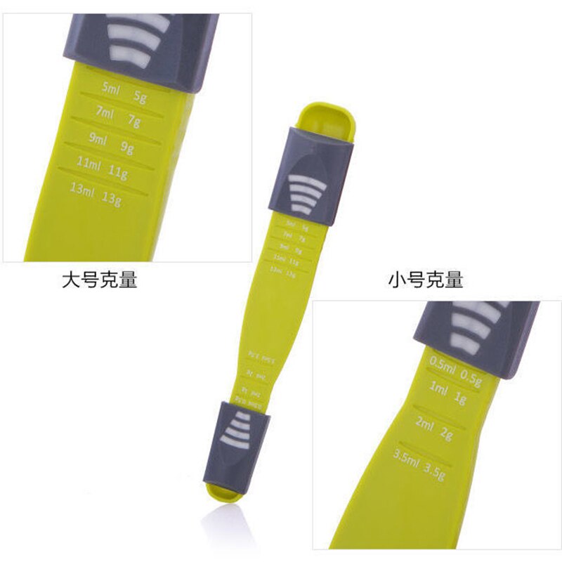 Adjustable Kitchen Scale 13G/ML Liquid Powder Measure Cup Metering Spoon Double Head Measuring Spoon for Cooking Seasoning Scale