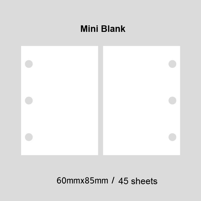 Kawaii Mini Loose- Leaf Notebooks 3 Holes Dairy Paper Refills Spiral Binder Planner Cute Pager Dairy Weekly To Do Planner: black