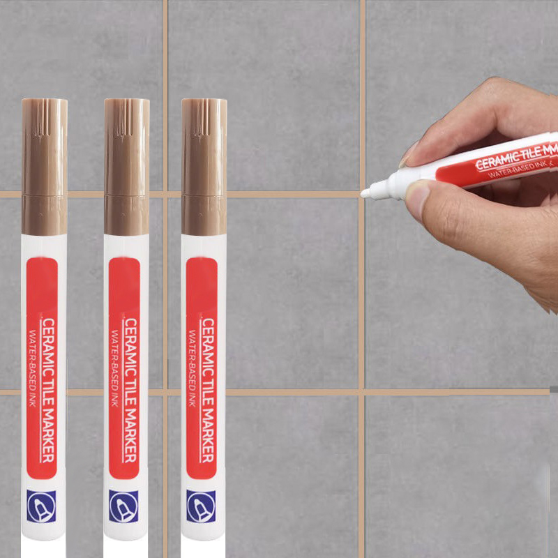 Rotulador de azulejos para reparación de lechada, 3 piezas, rotulador de alimentación de juntas, bolígrafo de pintura, rotulador de pizarra blanca borrable: Rojo