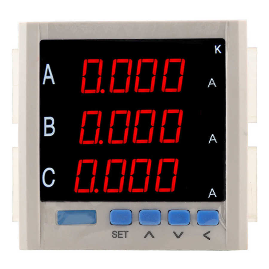 Digital LED Programmable AC Ammeter Three-Phase AC Ammeter Voltmeter Multfuctional Energy Mete