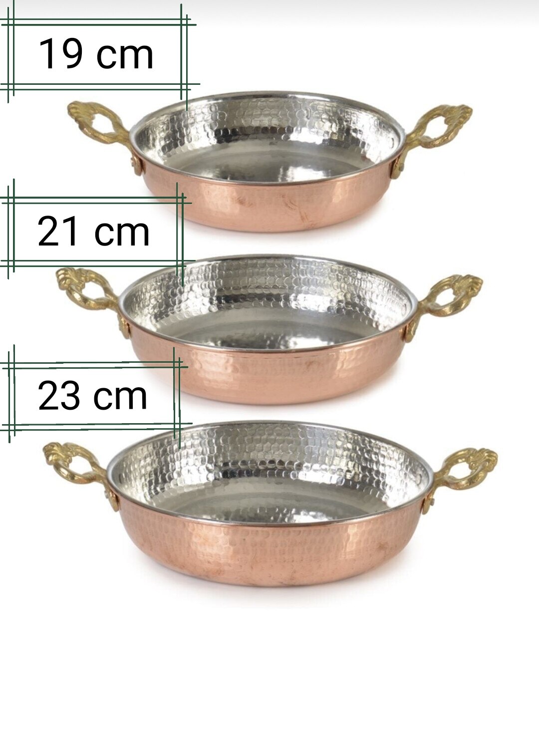 BAKIR SAHAN-sartén de cobre de para hombres, omelette con más sabor, , presentación, 3 piezas