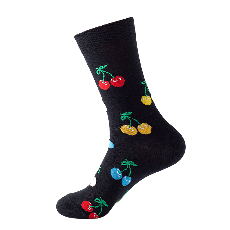 Calcetines felices de algodón para hombre y mujer, medias informales de Hip Hop Harajuku, fruta divertida, comida, tortilla, hamburguesa, aguacate, Sushi, cereza: Lavanda