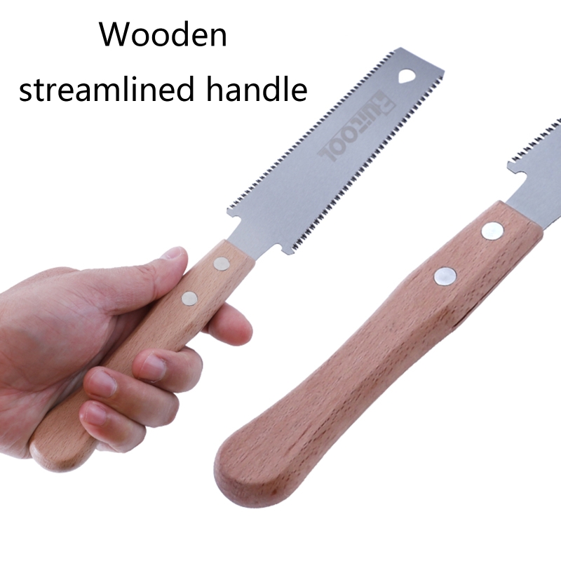 Japanese Double-sided Saw Portable Mini Double Edge Flush Cut Saw Razor Sharp Steel Blade for Woodworking 12"