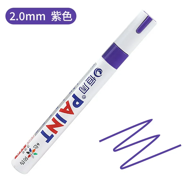 Colors White Waterproof Rubber Permanent Paint Marker Pens for Drawing Car Tire Tread Eco-Friendly Tire Painting Highlighter: PURPLE