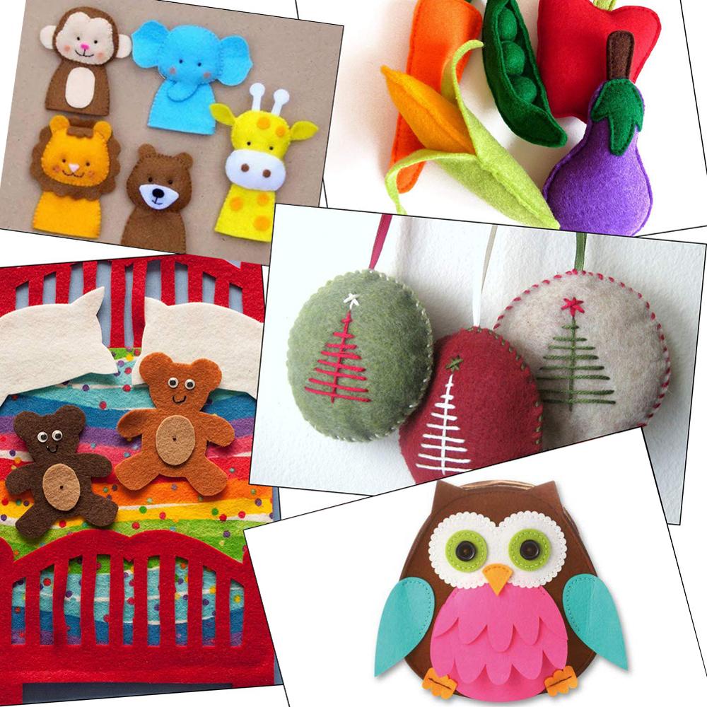 Wool Felt Fabric Kit Felting Wool Craft Nonwoven Fabric Cloth DIY Children Sewing Dolls Crafts