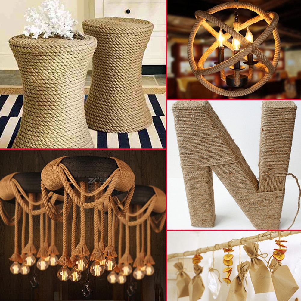 10/8/6mm naturliga jute rep garn rep handgjorda jute hampa stränggarn för gör-det-själv konsthantverk dekoration packning blomsterhandel 10m