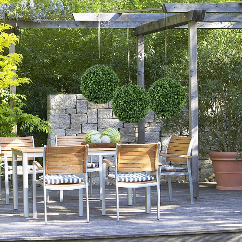 Simulation Green Plant Topiary Ball Grass Ball Faux Boxwood Decora Balls for Yard Balcony Garden Wedding Home Décor Green Plant