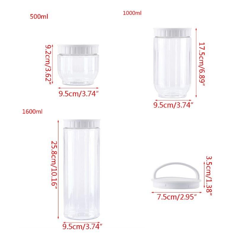 Kitchen Transparent Food Storage Container With Lids Sealing Pot Cereal Grain Bean Rice Sealed Plastic Milk Powder Jar