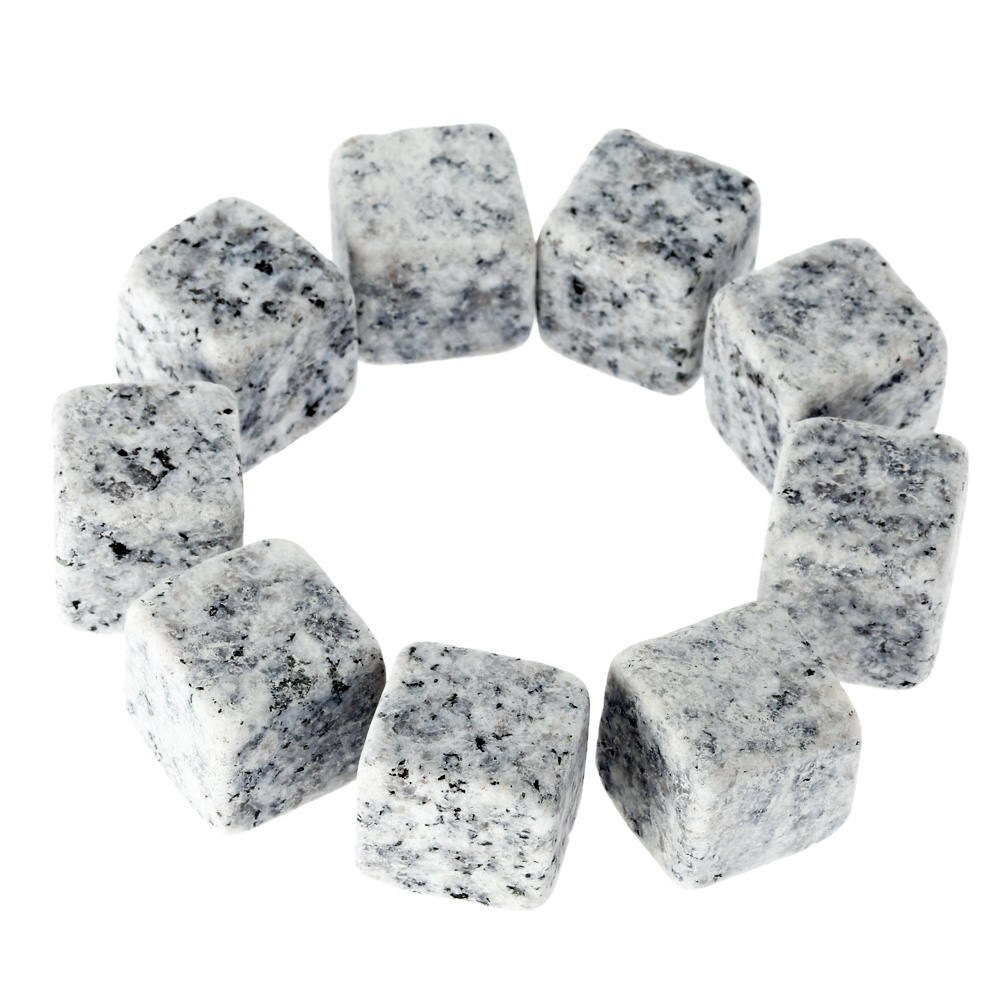 9 pièces pierres de Whisky naturel granit glaçon Whisky pierre Vodka vin boisson refroidisseur roches de mariage faveur outil de barre de noël: Markings