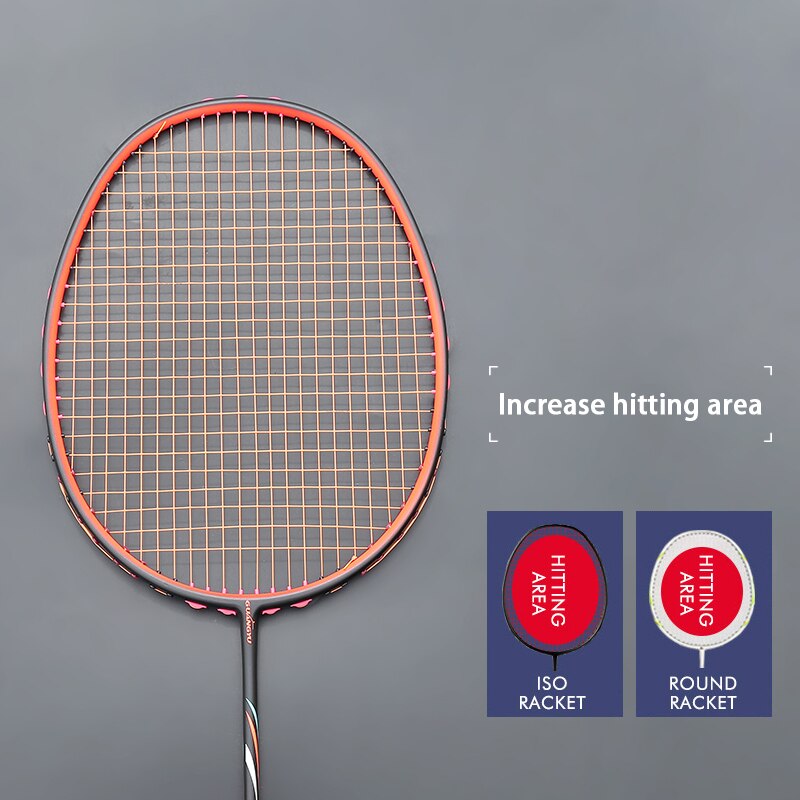 Lightest 10U 52G 100% Carbon Fiber Badminton Rackets Strung Racquet Max Tension 30LBS G4 Trainning Racket With Bags