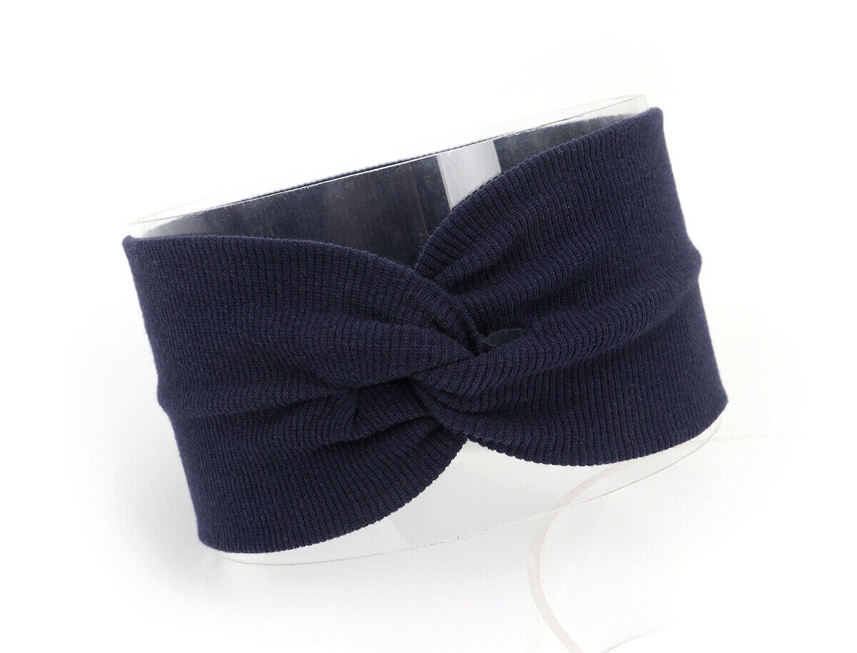 Baby Stuff Accessoires Kids Meisje Jongen Baby Hoofdband Peuter Kant Kruis Haarband Hoofddeksels Solid Elastische Hoofddeksels Props: Marineblauw