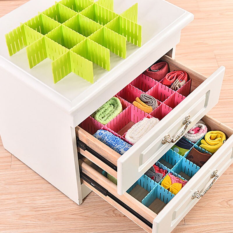 4Pcs Storage Partition Board Plastic Drawer Separated Divider Combination Partition Board Space saving Division Organizer