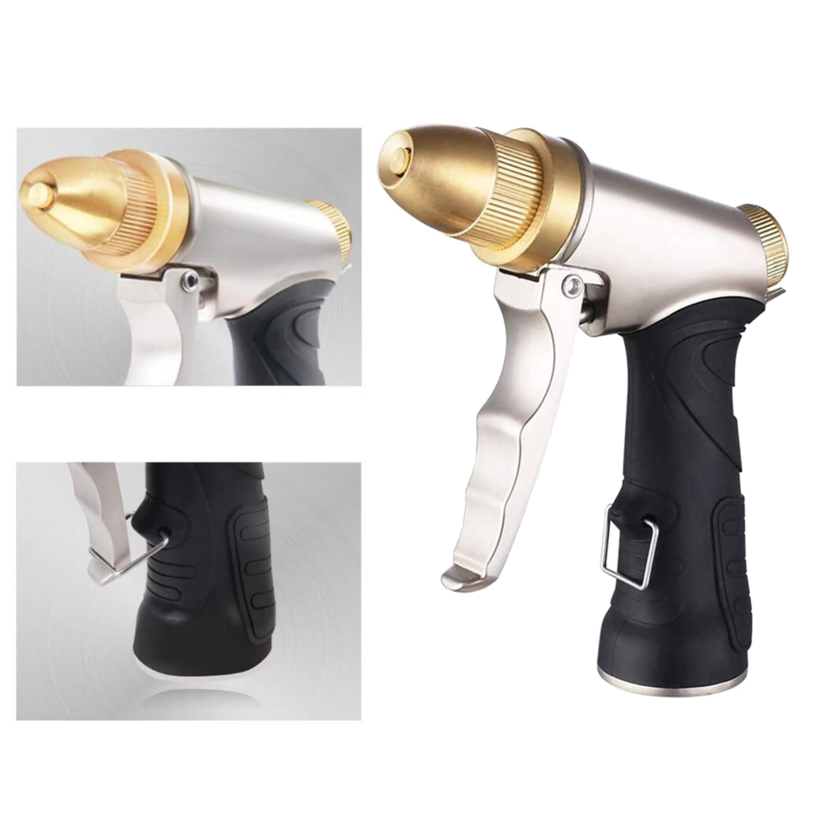 Heavy Duty High Pressure Garden Hose Spray Nozzle Head Adjustable 4 Patterns