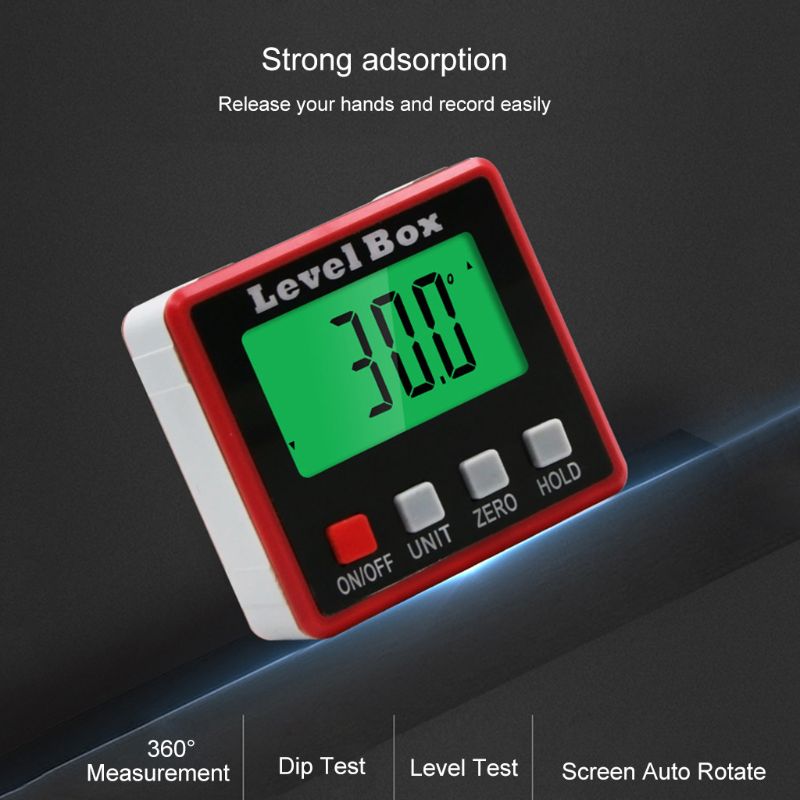 Digital Protractor Inclinometer Level Box Angle Finder Bevel Box w/ Magnet Base