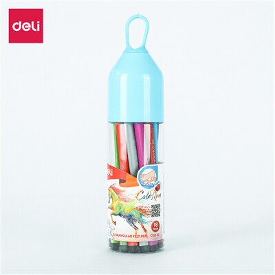 Deli – stylo marqueur en feutre lavable EC105, 12/18/24 /36 couleurs, marqueurs en Fiber, Fineliners, croquis, dessin, peinture artistique, fournitures scolaires: EC10516-18COLOR