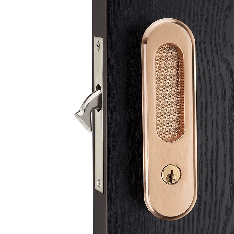 Skjulte zinklegerings skydedørlåsehåndtag til indvendigt dørskab dør trækrum dørhåndtag trækker mekanisk udendørs lås: Bronze