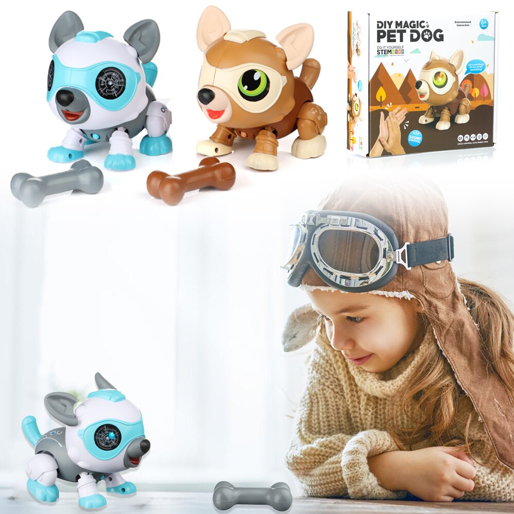 Robot electrónico inteligente con Control de voz/táctil para niños, cachorro interactivo, educativo inteligente, 1 Perro Robot