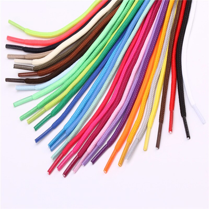 120cm lacets ronds Sneaker lacets de chaussures cordes lacets bottillons couleur unie botte de Sport dentelle chaussure athlétique ficelle 2 pièces/ensemble