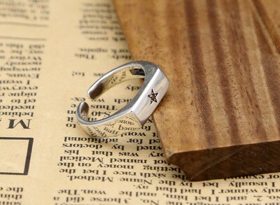 925 sterling zilveren ringen met een soepele opening en een vijfpuntige ster met ingelegde zirkonia voor mannen of vrouwen, trouwring