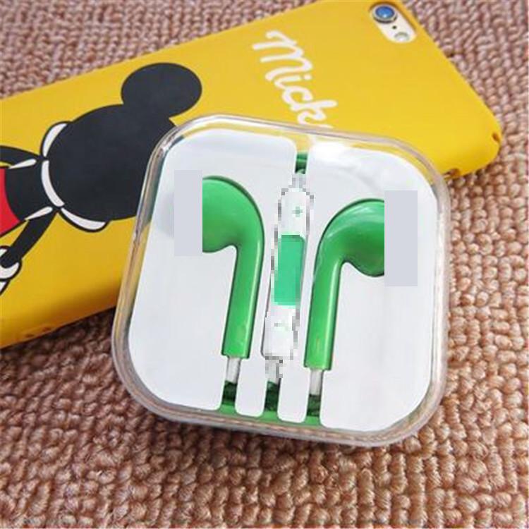 Auriculares estéreo de graves para teléfono móvil, auriculares coloridos de 3,5mm con micrófono, auriculares para juegos por cable para iphone 6 6S Plus 5S 5 SE: green