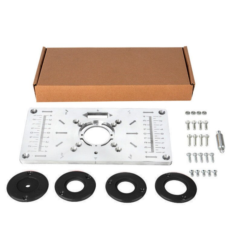 Aluminium Carpenty Router Table Insert Plate Multifunctional Woodworking Benches Carpenter Trimming Machine Engraving Board: Alloy Silvery