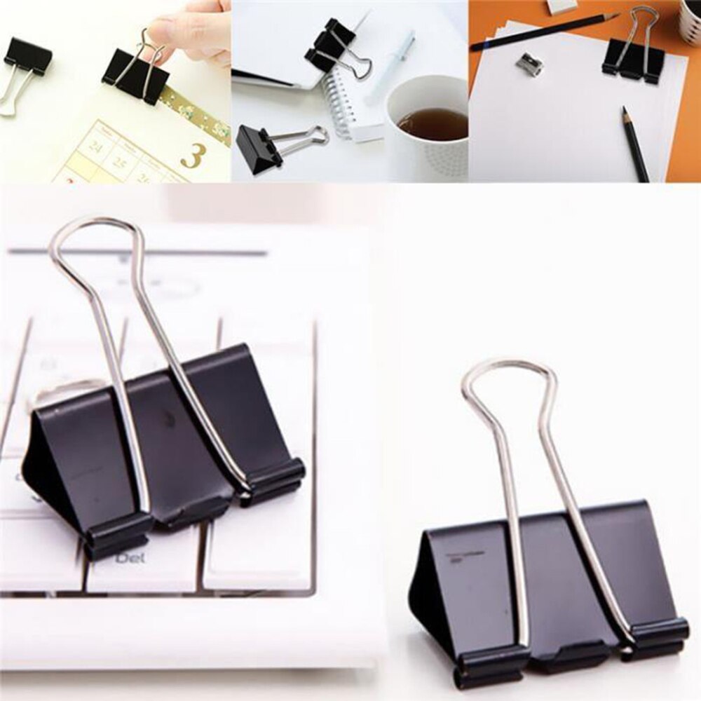 12PCS/Box Metal Clip Large-Headed Binder Clips Office Binding Supplies Combination Set Delicate Stationery Multi-Function Folder