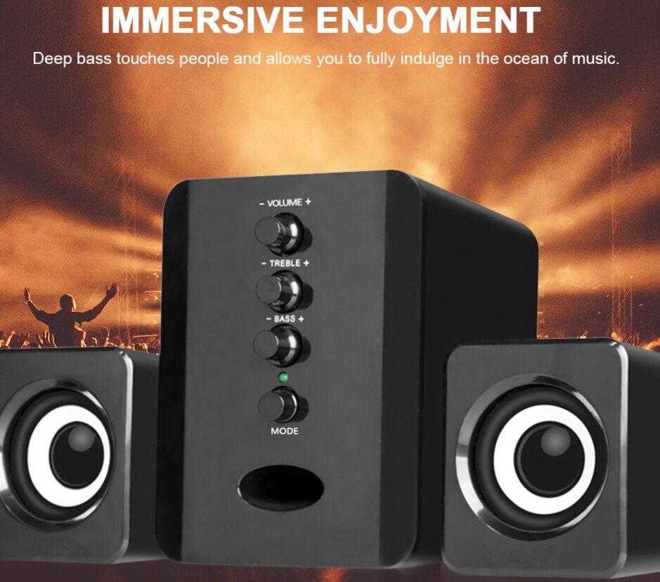 Combination Speakers USB Wired Bass Stereo Music Player Subwoofer Sound Box for PC Smart Phones Stereo Speakers