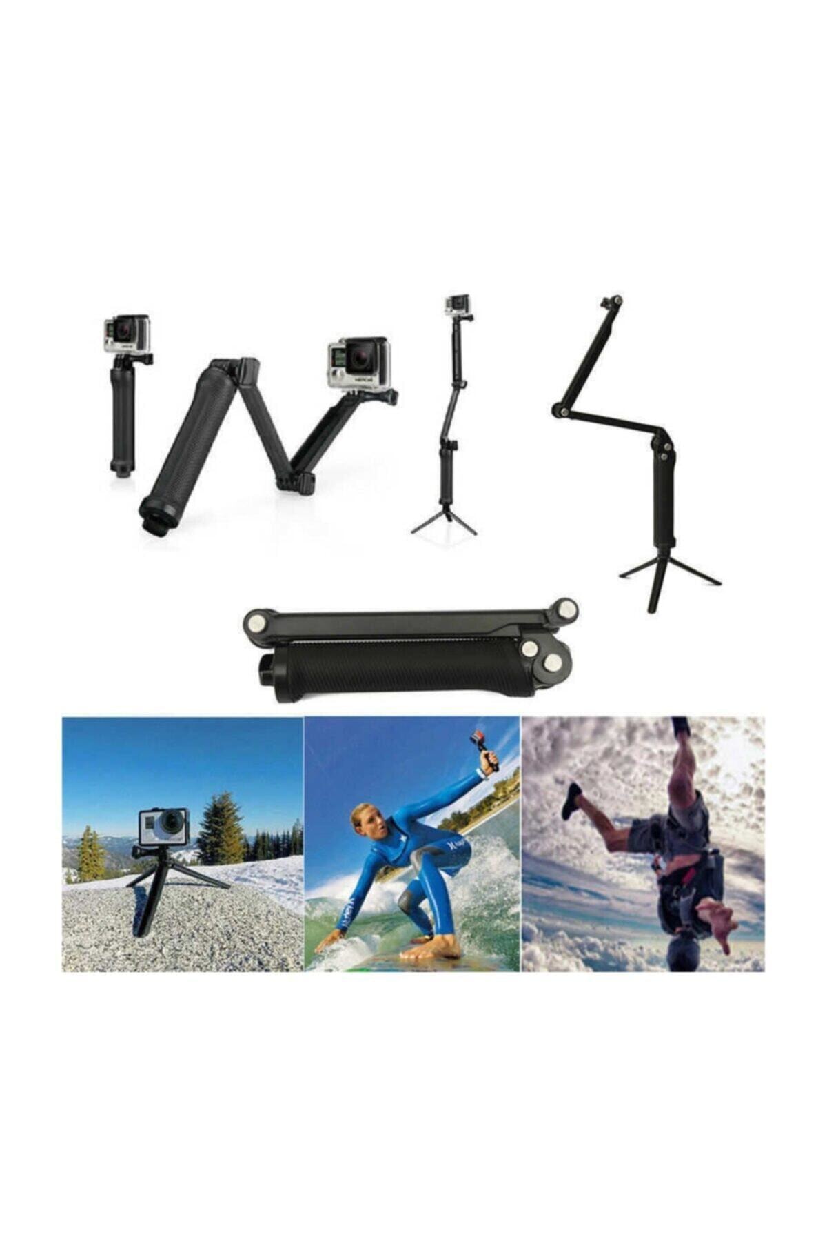 Gopro &amp; Action Camera 3 Way Multi-Way Monopod Tripod