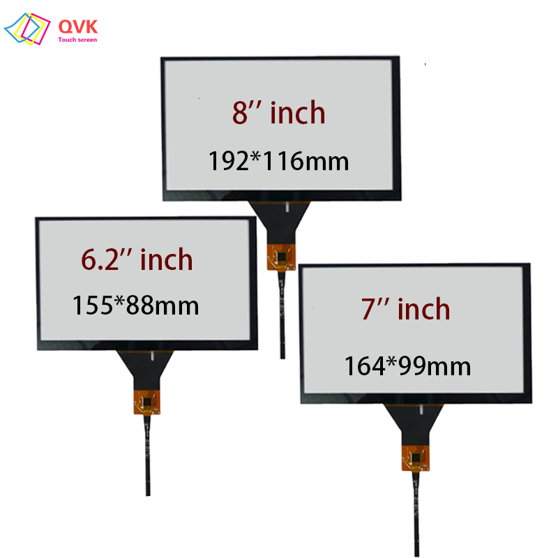 7 8 9 inch car DVD navigation JR-005-GT911 6pin capacitive touch screen panel digitizer 192*116mm 165*100mm JY-GT911